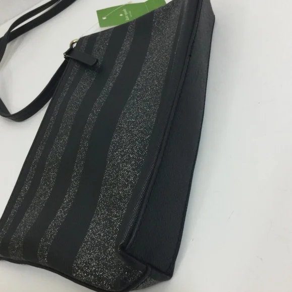 Kate Spade Black and Silver Shoulder Bag with Striped Design - Picture 6 of 7